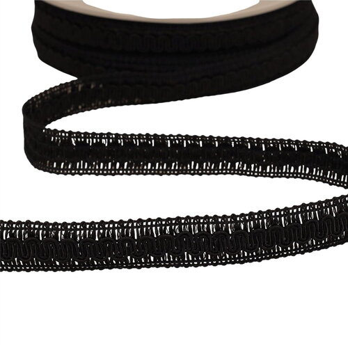 Bobine 20m galon vagues 17mm noir
