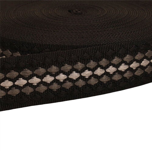 Bobine 14,5m sangle losanges multicolores 38mm noir