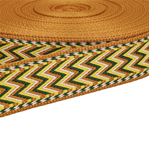 Bobine 14,5m sangle chevrons 38mm jaune citron