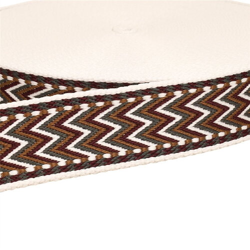 Bobine 14,5m sangle chevrons 38mm bordeaux