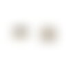 Lot de 6 boutons métal perle blanc