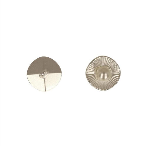 Lot de 6 boutons métal perle blanc
