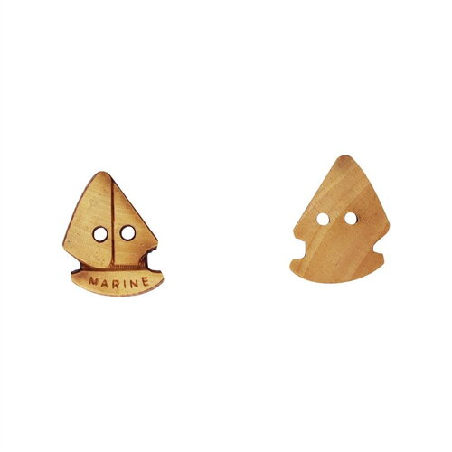 Lot de 3 boutons bois enfants bateaux