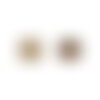 Lot de 3 boutons strass rouille