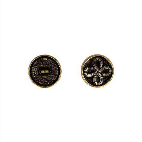 Lot de 3 boutons métal fleur or antique