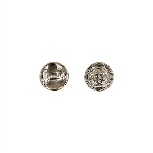 Lot de 3 boutons métal ancre argent