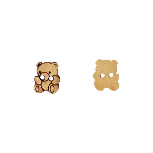 Bouton bois enfants ourson