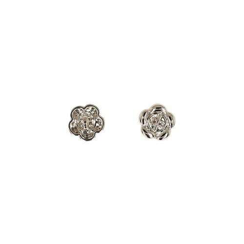 Bouton métal petite fleur 10mm argent