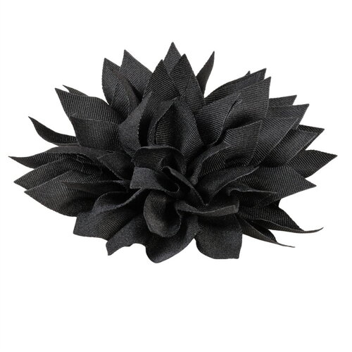 Broche fleur pivoine 14cm noir