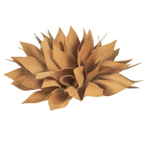 Broche fleur pivoine 14cm beige pierre