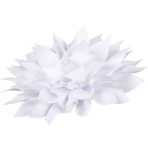 Broche fleur pivoine 14cm blanc