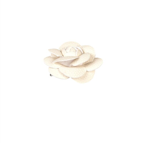 Broche fleur camélia 7 cm ivoire