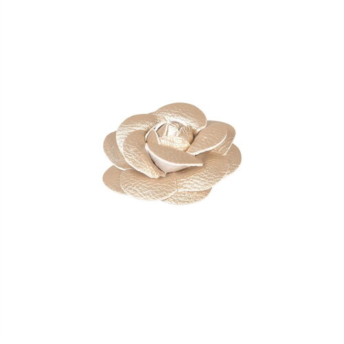 Broche fleur camélia 7 cm or