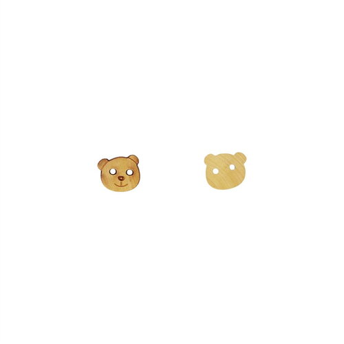 Bouton bois enfants ours