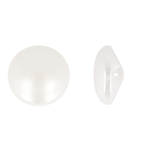 Lot de 6 boutons perles plates blanc
