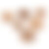 Lot de 3 boutons bois petit rebord 4 trous bois naturel