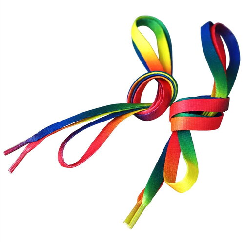Lacets fantaisie 1paire 110cm arc en ciel