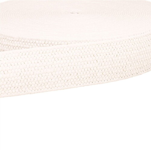 Sangle aspect naturel extensible blanc au mètre