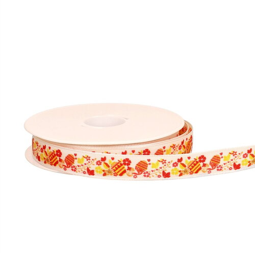 Bobine 20m ruban laitonné oeufs orange