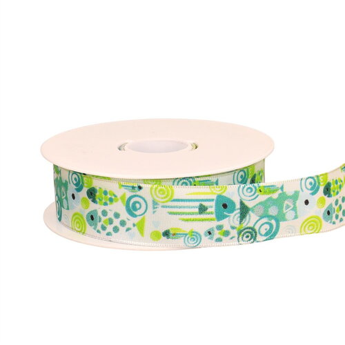 Bobine 20m ruban laitonné poisson vert