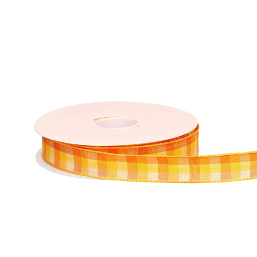 Bobine 20m ruban carreaux laitonné orange