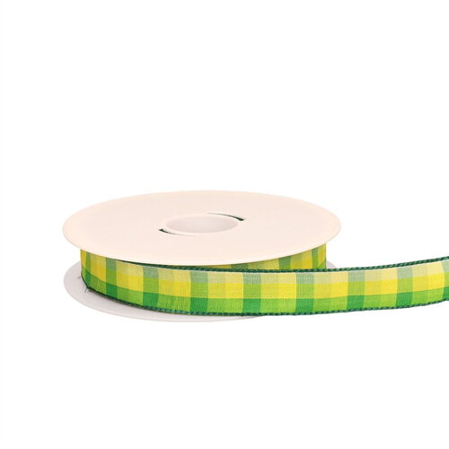 Bobine 20m ruban carreaux laitonné jaune