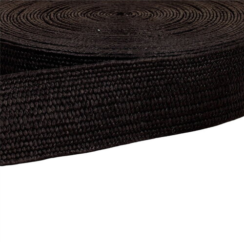 Bobine 15m sangle aspect naturel extensible noir