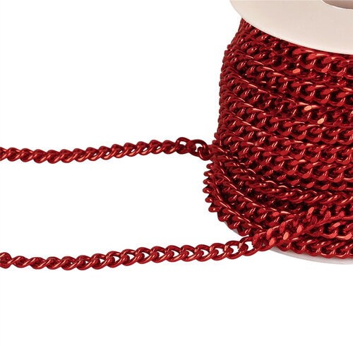 Chaîne aluminium 7mm rouge au mètre