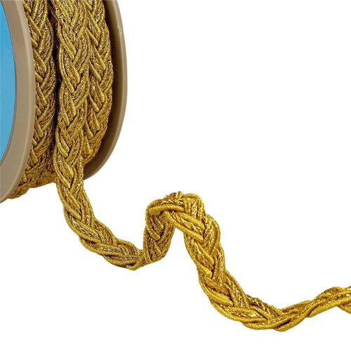 Galon tresse métallique 3 brins 15mm or au mètre