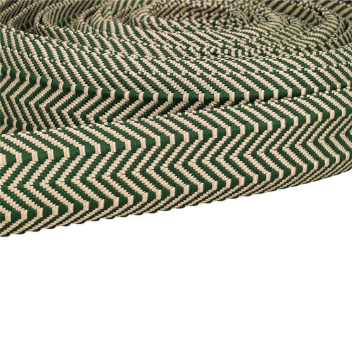 Sangle double chevrons 38mm vert au mètre