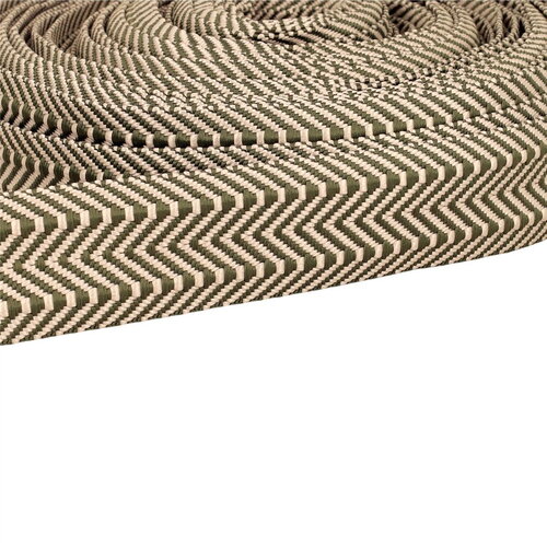 Sangle double chevrons 38mm vert au mètre