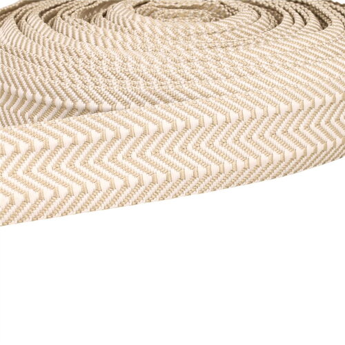 Sangle double chevrons 38mm ecru au mètre