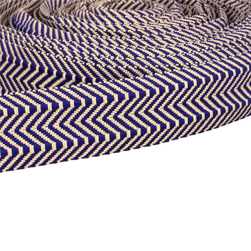 Sangle double chevrons 38mm bleu au mètre