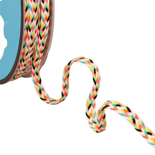 Tresse multicolore 6mm beige au mètre