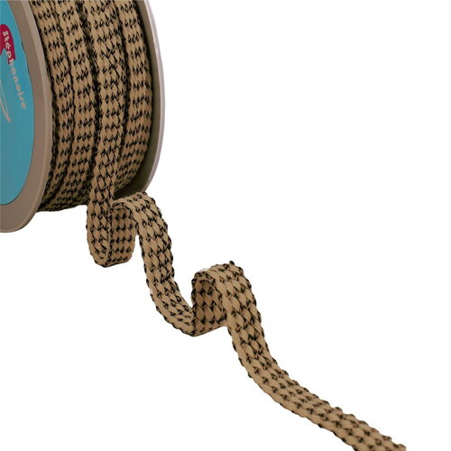 Tresse bicolore 13mm beige au mètre