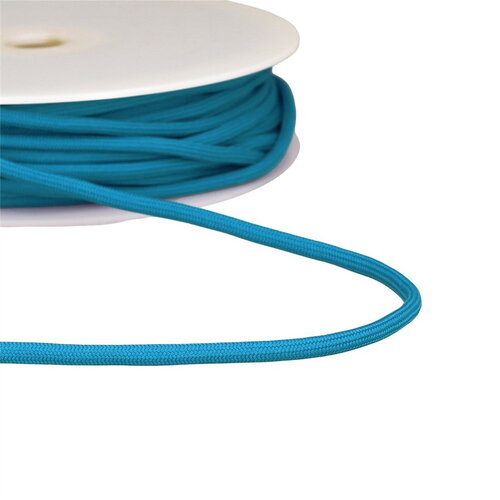 Cordon tressé 4,5mm bleu au mètre