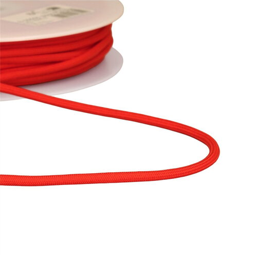 Cordon tressé 4,5mm rouge au mètre