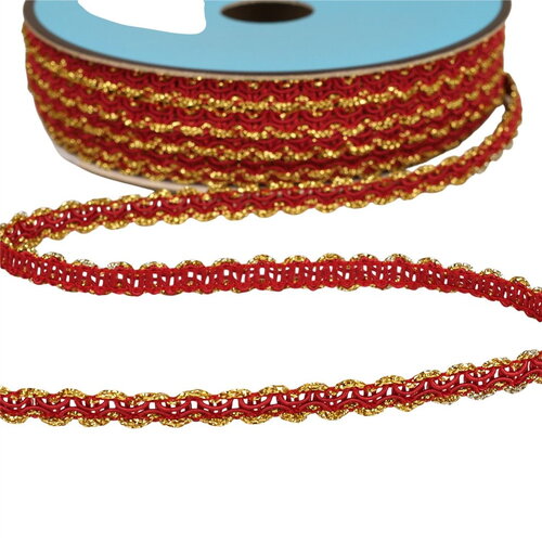 Galon croquet métallique 8mm rouge au mètre