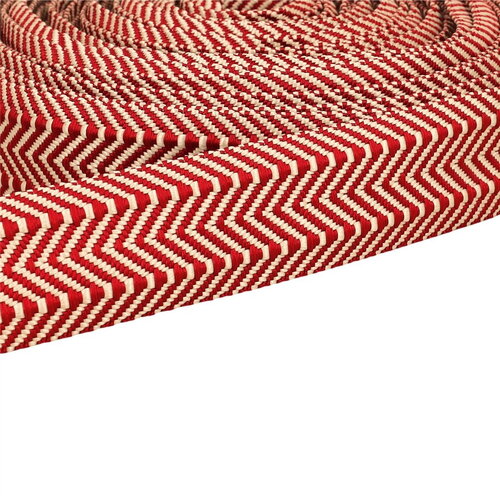 Sangle double chevrons 38mm rouge au mètre