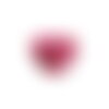 Lot de 3 boutons nacre en forme de coeur couleur fuchsia