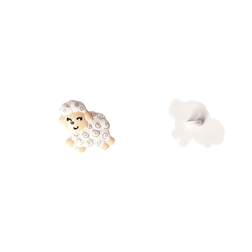 Lot de 3 boutons culot mouton blanc 18mm x 21mm
