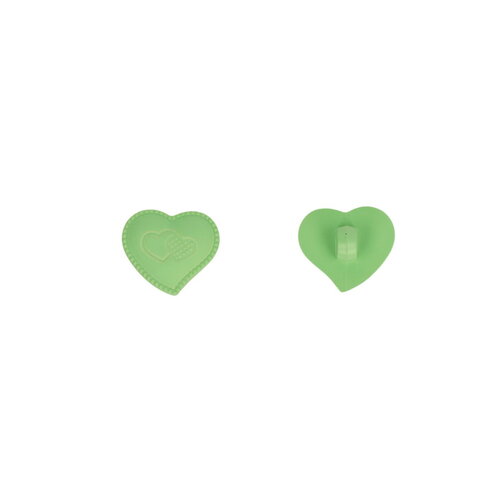 Lot de 3 boutons coeur culot 17mm vert saule