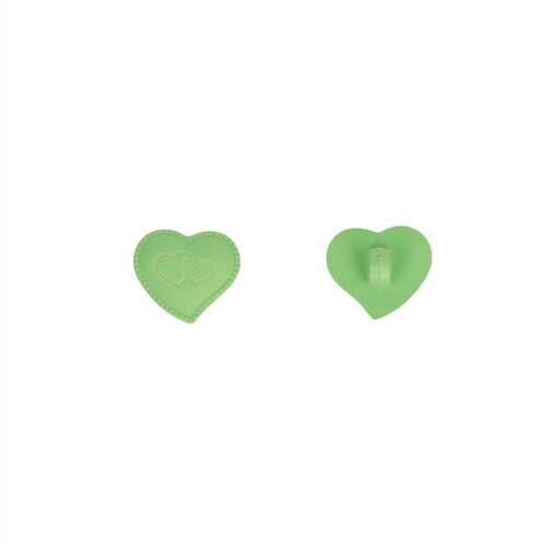 Lot de 6 boutons coeur culot 17mm vert saule