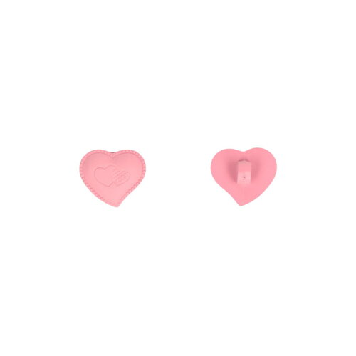 Lot de 6 boutons coeur culot 17mm rose