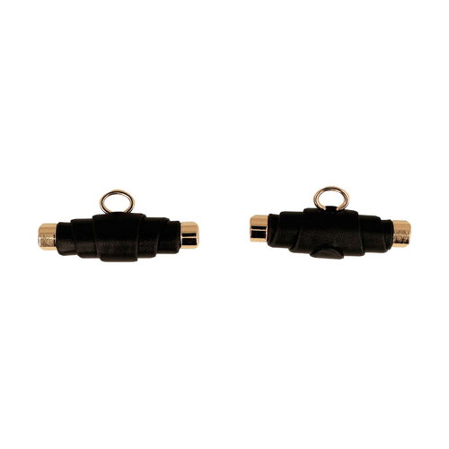 Lot de 6 boutons buchette simili cuir 48mm noir