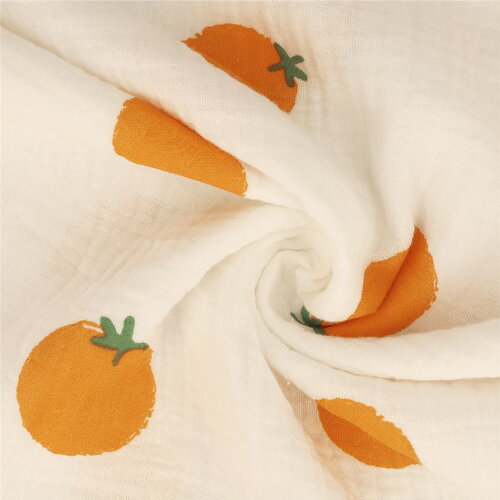 Tissu double gaze oranges 130gsm au mètre