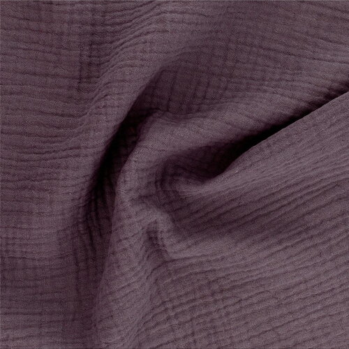 Tissu double gaze francine violet lavande au mètre