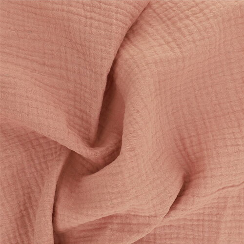 Tissu double gaze francine orange saumon au mètre