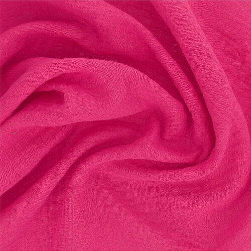 Tissu double gaze francine rose fuschia au mètre
