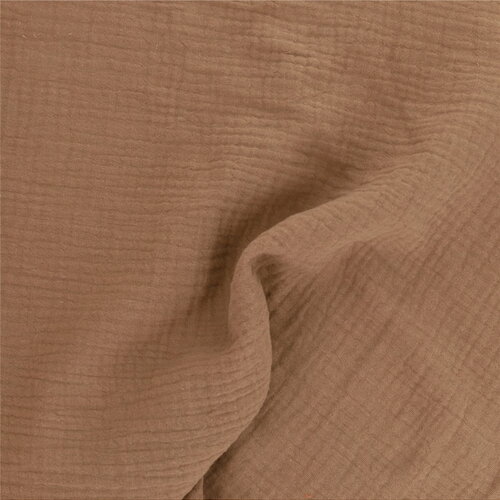 Tissu double gaze francine marron clair au mètre